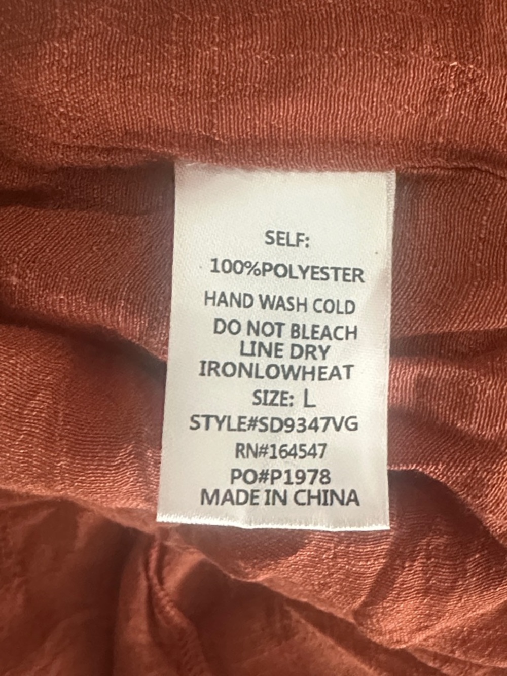 FLAWLESS Rust Maxi Dress V-Neck Ruffle Sleeves Gathered Waistline Button Front L - Picture 9 of 11